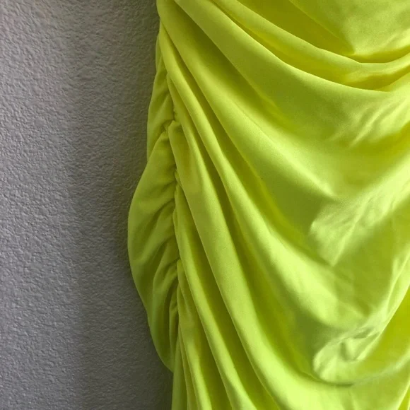 La Femme Neon Yellow Strappy Back Formal Gown - Picture 9 of 13
